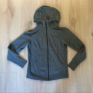 Lululemon Hoodie! Size 8 great condition. Dark Grey Heather Full zip. Thumbholes
